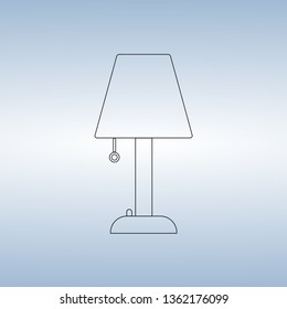 Table lamp icon, contour illustration of isolated. Vector.