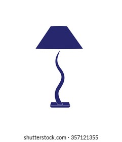 table lamp icon dark blue on white background vector illustration 