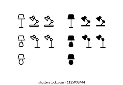 Table Lamp Icon Design Vector Symbol Light Desk