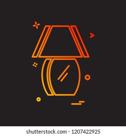 Table lamp icon design vector
