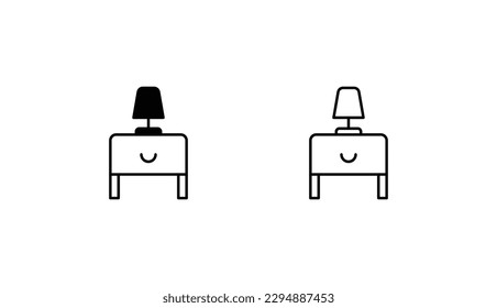 Diseño de icono de la lámpara de tabla con ilustración de fondo blanco