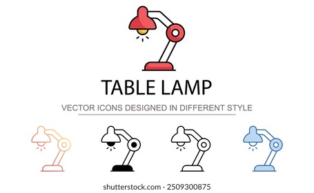 Diseño de icono de lámpara de mesa con fondo blanco