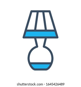 Table lamp icon designed in filled outline style