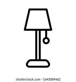 Table lamp icon designed in line style
