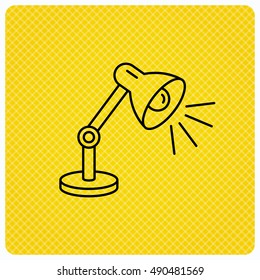 Table lamp icon. Desk light sign.