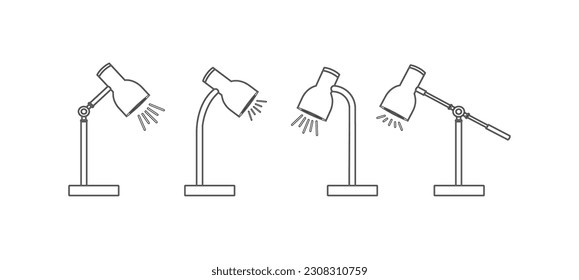 Icono de lámpara de mesa, Ilustración vectorial moderna, gráfico vectorial.