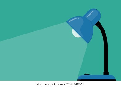 Table lamp icon. Desk lamp icon. Vector illustration. Bedside lamp with a beam of light.