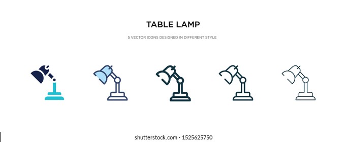 table lamp icon in different style vector illustration. two colored and black table lamp vector icons designed in filled, outline, line and stroke style can be used for web, mobile, ui