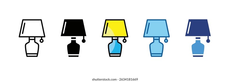 Table Lamp Icon Element For Design