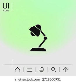 Icono de la lámpara de mesa, Elementos para su diseño