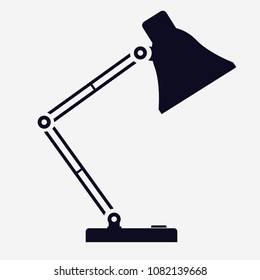 Table lamp icon in flat design style. Desk lamp vector illustration