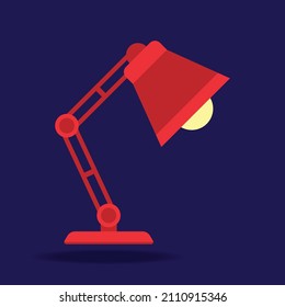 Table lamp icon, flat design style. Desk lamp modern vector illustration.