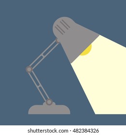 Table lamp icon, flat design style. Desk lamp modern vector illustration. Night lamp with light