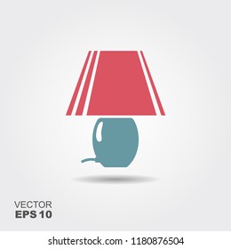 table lamp Icon in flat style isolated on grey background. Vector illustration