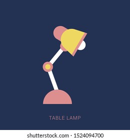 Table lamp icon in flat style isolated. Vector Symbol illustration. Minimal flat icon
