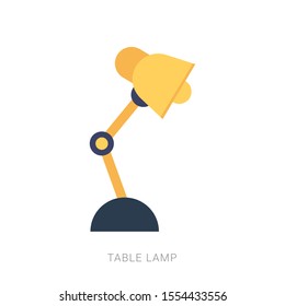 Table lamp icon in flat style isolated. Vector Symbol illustration.