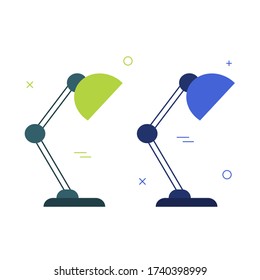 Table lamp icon in flat style on a white background.