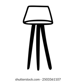 Table lamp icon. Flat style vector EPS 10. Black and white illustration.