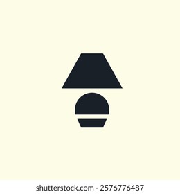 Table lamp icon flat vector design