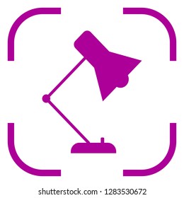 Table lamp icon in focus. White background