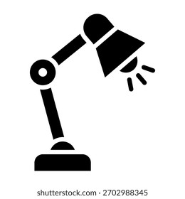 Ilustración vectorial de diseño de glifo de icono de lámpara de mesa