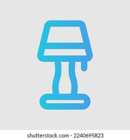 Icono de lámpara de tabla en estilo de degradado sobre muebles, uso para presentación de aplicación móvil del sitio web