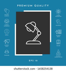 Symbol einer Tischlampe. Grafische Elemente für Ihr Design