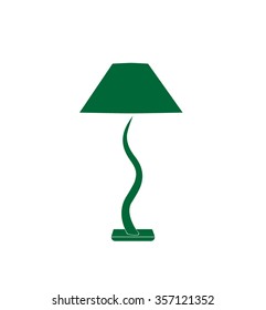 table lamp icon green on white background vector illustration 