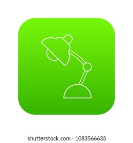 Table lamp icon green vector isolated on white background