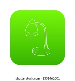 Table lamp icon green vector isolated on white background