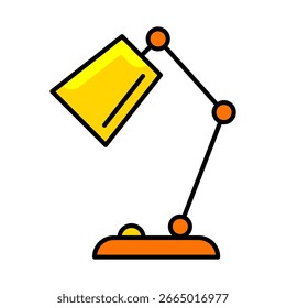 Ícone de lâmpada de mesa. Ilustração de linha fina do elemento da decoração da casa.