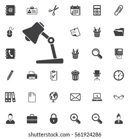 table lamp icon illustration vector, can be used for mobile and web design. Office set of icons