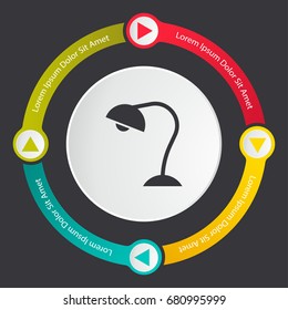 table lamp icon, table lamp infogprahics template