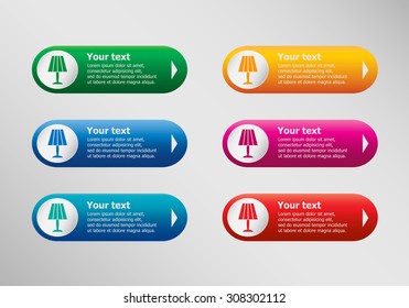 Table lamp icon and infographic design template, business concept. 
