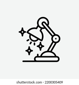  table lamp icon, isolated consumer goods outline icon in light grey background, perfect for website, blog, logo, graphic design, social media, UI, mobile app