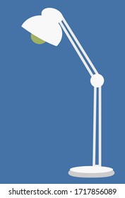 Table lamp icon isolated on blue background.