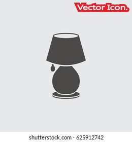 Table Lamp icon isolated sign symbol and flat style for app, web and digital design. Vector illustration.