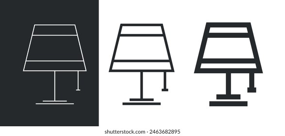 Table lamp icon. Lampshade, symbol of light, home or workplace. Table lamp with lampshade.