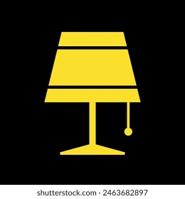 Table lamp icon. Lampshade, symbol of light, home or workplace. Table lamp with lampshade.