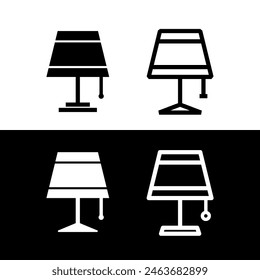 Table lamp icon. Lampshade, symbol of light, home or workplace. Table lamp with lampshade.