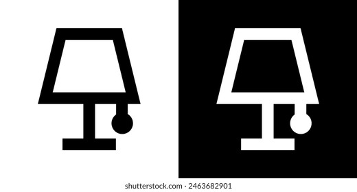 Table lamp icon. Lampshade, symbol of light, home or workplace. Table lamp with lampshade.