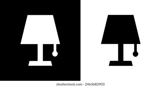 Table lamp icon. Lampshade, symbol of light, home or workplace. Table lamp with lampshade.