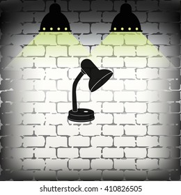 Table lamp icon. Lighting illustration.