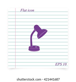 Table lamp icon. Lighting illustration.
