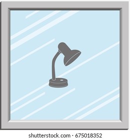 Table lamp icon. Lighting illustration.