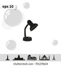 Table lamp icon. Lighting illustration.