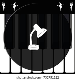 Table lamp icon. Lighting illustration.