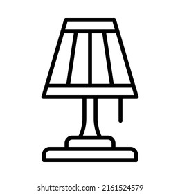Tischlampensymbol. Line Art Design einzeln auf weißem Hintergrund