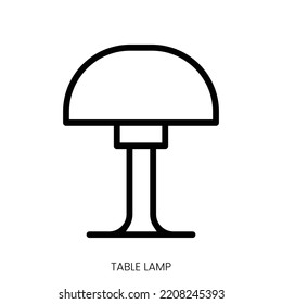 icono de la lámpara de tabla. Diseño De Estilo De Arte De Línea Aislado En Fondo Blanco