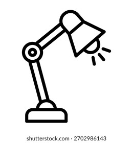 Ilustração do vetor de design da linha do ícone da lâmpada da tabela